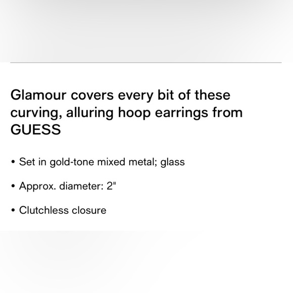 Guess Bling Large Concave Hoop Purple Stone - Picture 4 of 4